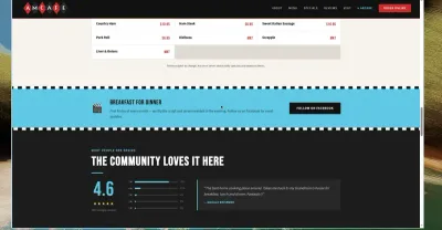 Reviews engine on-site — 4.6★ aggregate rating with featured Google testimonials so trust lands before the visit call-to-action.